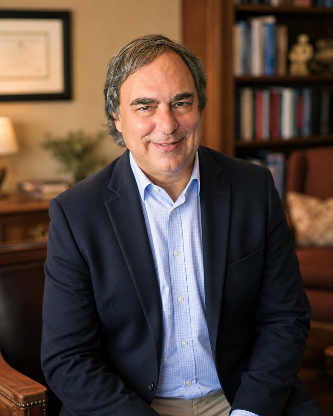 Dr. Arnold Shapiro, board-certified psychiatrist, in his Cincinnati office